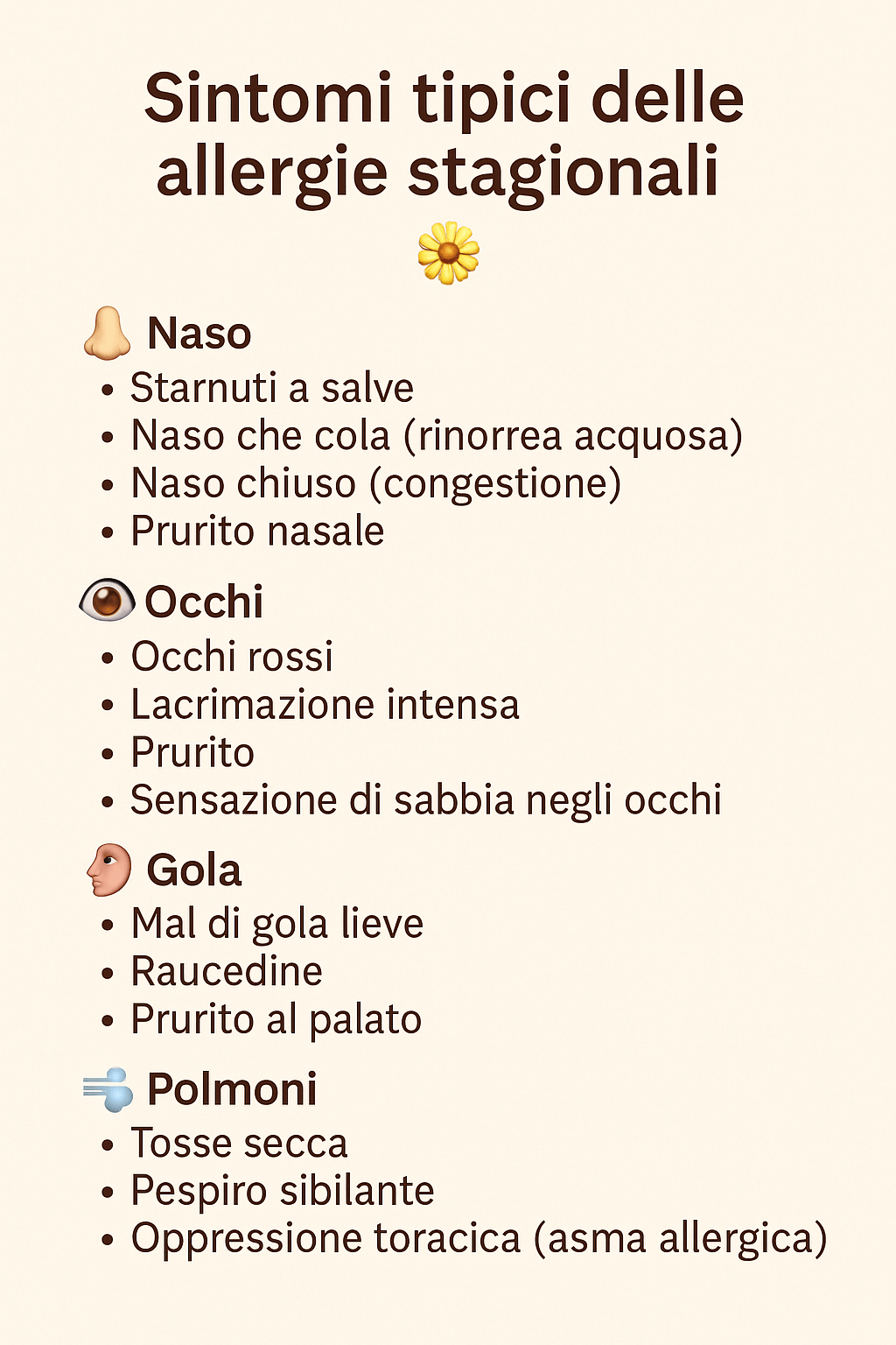 box riassuntivo - allergie stagionali